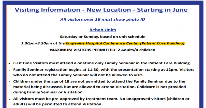 Weekend Visitation Changes Mean Easier, More Pleasant And Secure Experience